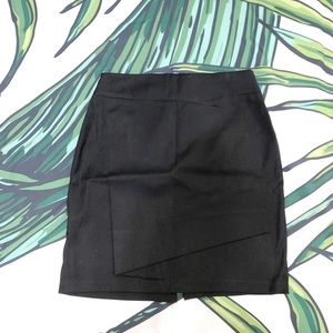 ZARA Black Asymmetrical High Waisted Skirt